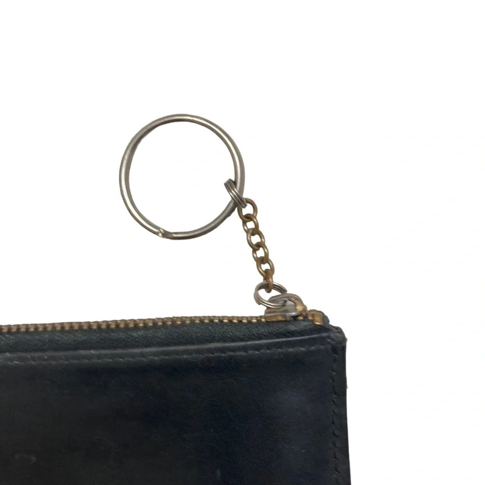 Coach black leather vintage keyring cardholder